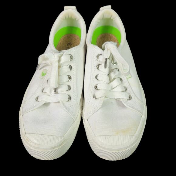 Cariuma Canvas Sneakers OCA Low Top White Cap Toe Lace Up Unisex 7.5 Women 6 Men - Picture 8 of 16